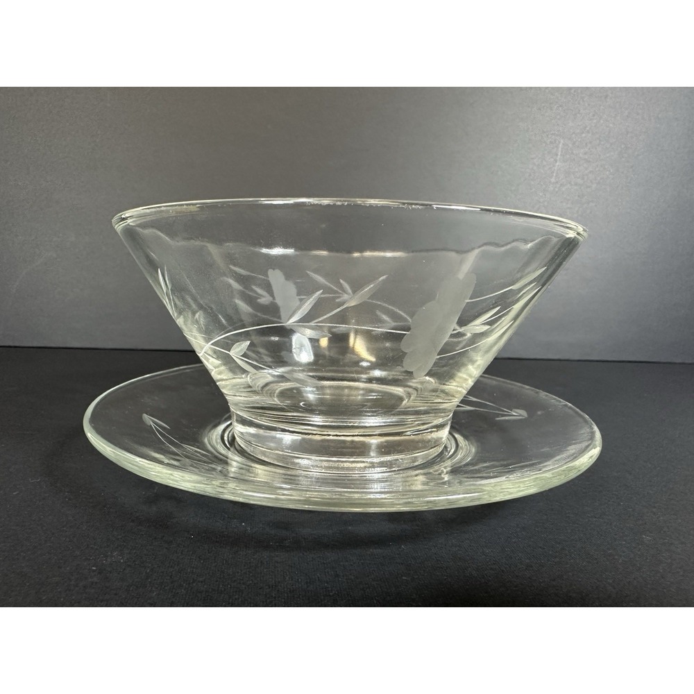 Princess House Heritage Mayonnaise/Condiment Bowl & Underplate Vtg 80s